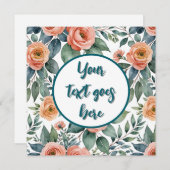 perzik bloemrozen Uitnodiging of kaart (Voorkant / Achterkant)