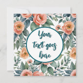 perzik bloemrozen Uitnodiging of kaart (Voorkant)