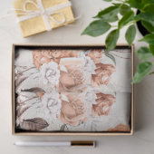 Perzik Bloemserie Ontwerp 2 Tissuepapier (Geschenk)