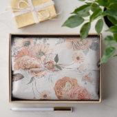 Perzik Bloemserie Ontwerp 8 Tissuepapier (Geschenk)