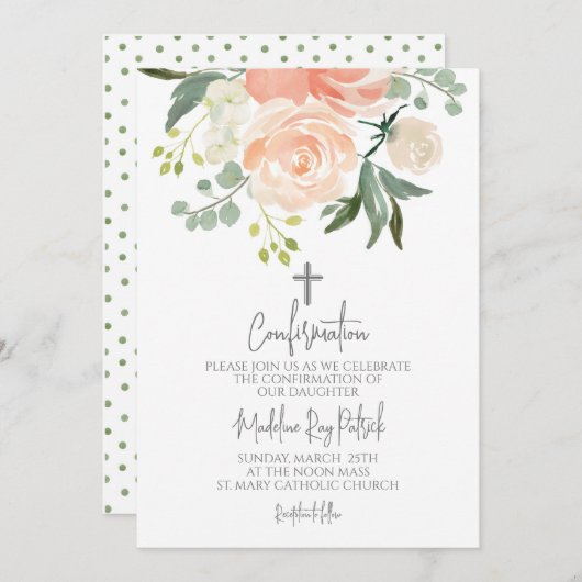 Perzik Bloesem Bevestiging  Kaart (Voorkant / Achterkant)