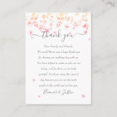 Perzik bloesem bloemenbruiloft dank u plaatskaartje (Voorkant)