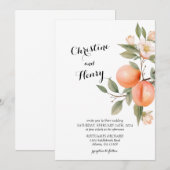 Perzik bloesem bruiloft uitnodiging (Voorkant / Achterkant)