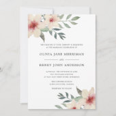 Perzik bloesem bruiloft uitnodiging (Voorkant)