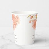 Perzik bloesem waterverf bloem bruiloft kopjes papieren bekers (Rechts)