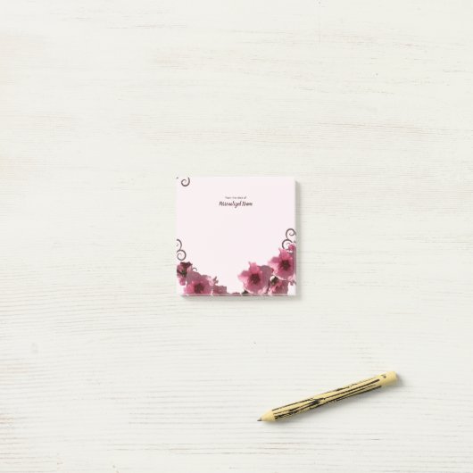 Perzik Bloesems 2 Post-it® Notes (Op bureau)