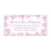 Perzik Bloesems Bloem Aziatische bruiloft retour a Zelfinktende Stempel (Design)