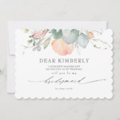 Perzik bloesems bloemig zijn mijn bruidsmeisje voo kaart (Voorkant)