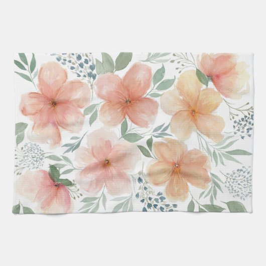 Perzik bloesems keukenhanddoek (Horizontaal)