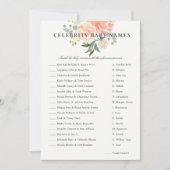 Perzik Blozen Bloem Celebrity Baby Naam Spel Kaart (Voorkant)