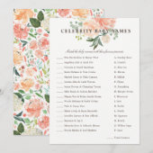 Perzik Blozen Bloem Celebrity Baby Naam Spel Kaart (Voorkant / Achterkant)