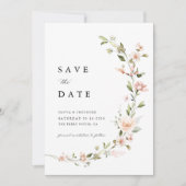 Perzik Blozen Bloemige Bruiloft Save The Date (Voorkant)