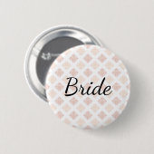 Perzik Blozen Damast Bruid Ronde Button 5,7 Cm (Voorkant /achterkant)