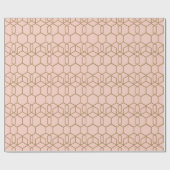 Perzik Blozen & Goud Moderne Boho Geometrische Gla Cadeaupapier (Vlak)