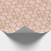 Perzik Blozen & Goud Moderne Boho Geometrische Gla Cadeaupapier (Hoek)
