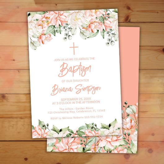 Perzik Blozen Ivoren Bloemen Bloemendoop Kaart