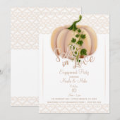 Perzik Blozende Pompoen VAL IN LOVE Verloving Fees Kaart (Voorkant / Achterkant)