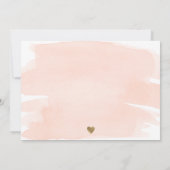 Perzik Blush Aquarel Goud Moederdag Lunch Kaart (Achterkant)