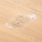 Perzik Blush Bederf Haar Ondergoed Bruidsdouche Acryl Uitnodigingen (Laagn)
