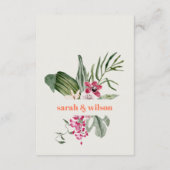 Perzik Blush Boho Tropische Bloemen Bruiloft Recep Informatiekaartje (Achterkant)