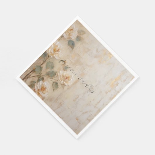 Perzik Blush Cream Bruiloft Servet (Hoek)