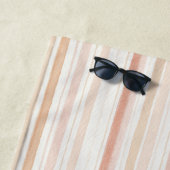 Perzik Blush Crème Strepen Strandlaken (In situ)