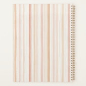 Perzik Blush Crème Strepen Tropische Hibiscus Bloe Planner (Achterkant)