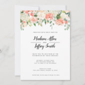 Perzik & Blush Flowers Weddenschap Aankondiging (Voorkant)