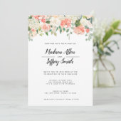 Perzik & Blush Flowers Weddenschap Aankondiging (Staand voorkant)