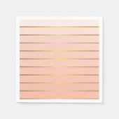 Perzik Blush Ombre & Gold Stripe Papieren servette Servetten (Voorkant)