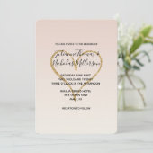 Perzik Blush Ombre Gouden Glitzy Hart Kaart (Staand voorkant)