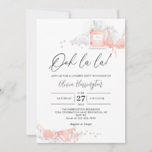 Perzik Blush Ooh la la Lingerie Bruidsdiner Kaart