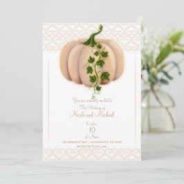 Perzik Blush Pompoen Verhaalboek Herfst Bruiloft Kaart