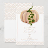 Perzik Blush Pompoen Verhaalboek Herfst Bruiloft Kaart (Voorkant / Achterkant)
