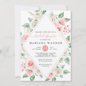 Perzik Blush Roze Bloemen Vrijgezellenfeest Kaart (Voorkant)