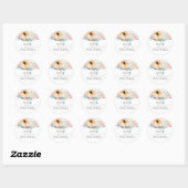 Perzik Blush Roze en witte bloemen Spring Garden Ronde Sticker (Vel)