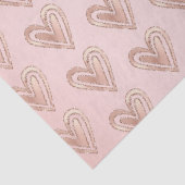 Perzik Blush Roze Glitter Harten Tissuepapier (Detail)