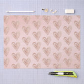 Perzik Blush Roze Glitter Harten Tissuepapier (Craft)