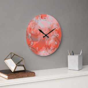 Perzik Blush Roze Koraal Rood Afgeronde Kunst Cirk Grote Klok