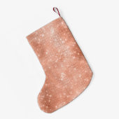 Perzik Blush Sparkle Kleine Kerstsok (Achterkant (Hangend))