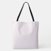 Perzik Blush Streep Klassieke Monogram Beginletter Tote Bag (Achterkant)