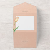 Perzik Blush Tulp Solo Modern Diner All In One Uitnodiging (Buitenkant)