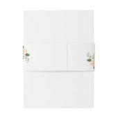 Perzik Blush Waterverf Bloemen Bruiloft Belly Band Uitnodigingen Wikkel (Achterkant Voorbeeld)