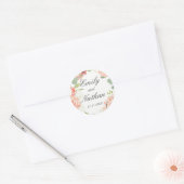 Perzik Blush Waterverf Bloemen Bruiloft Sticker (Envelop)