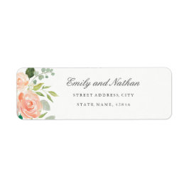 Perzik Blush Waterverf Bloemen Retouradres Label