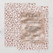 Perzik Blush Wit Luipaard Print Glitter Kaart (Voorkant / Achterkant)