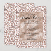 Perzik Blush Wit Luipaard Print Glitter Kaart (Voorkant / Achterkant)