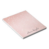 Perzik Blush Witte Bokeh Confetti Notitieblok (Schuin)
