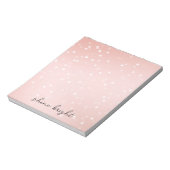 Perzik Blush Witte Bokeh Confetti Notitieblok (Linkerzijde)