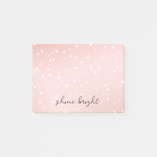 Perzik Blush Witte Bokeh Confetti Post-it® Notes (Voorkant)